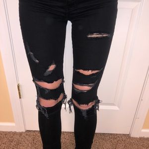 Black ripped jeans